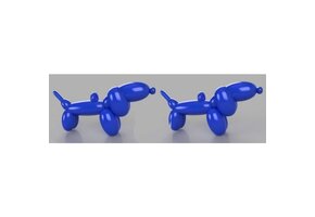 3D - Oorbellen Ballonhondje Teckel - 3,5cm