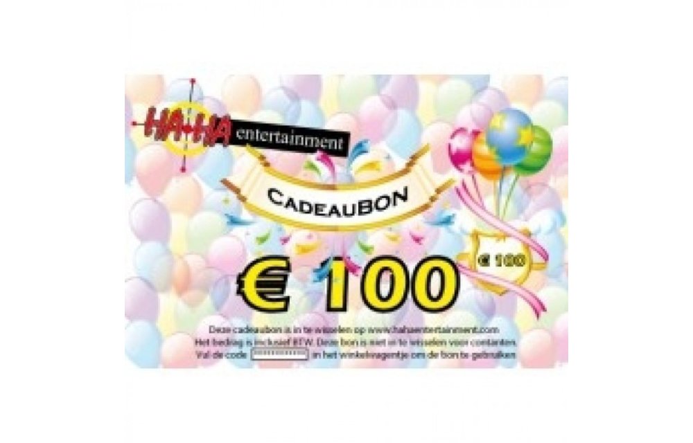 Cadeaubon ter waarde van ƒ?ª 100,00