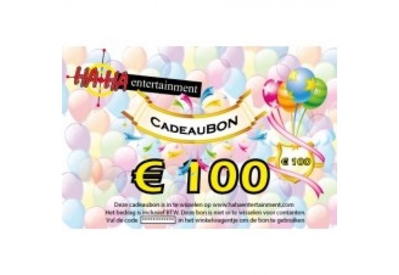 Cadeaubon ter waarde van ƒ?ª  100,00