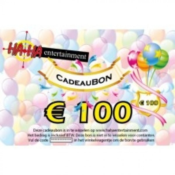 Cadeaubon ter waarde van ƒ?ª 100,00