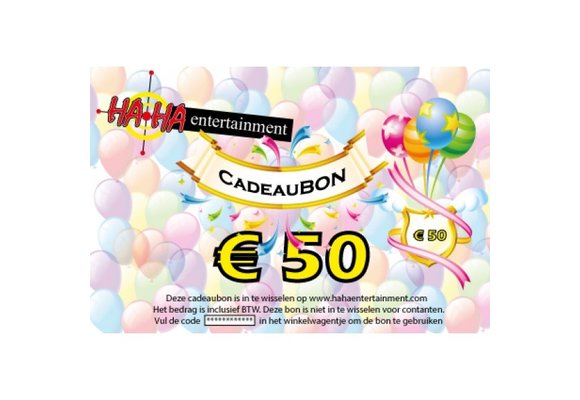 Cadeaubon ter waarde van €  50,00