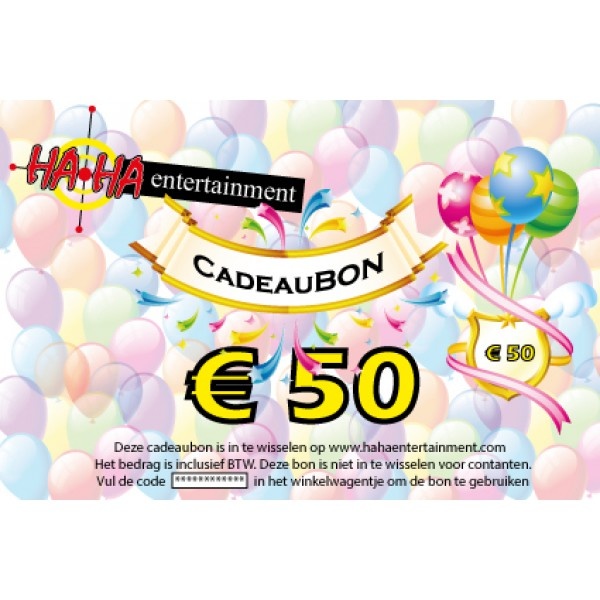 Cadeaubon ter waarde van €  50,00