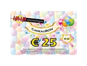 Cadeaubon ter waarde van € 25,00