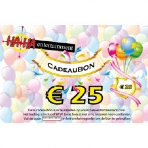 Cadeaubon ter waarde van € 25,00