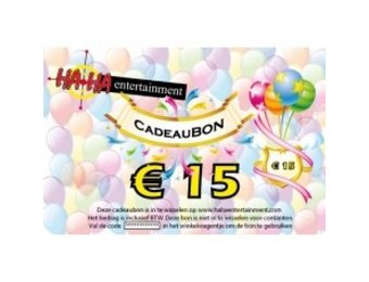 Cadeaubon ter waarde van € 15,00