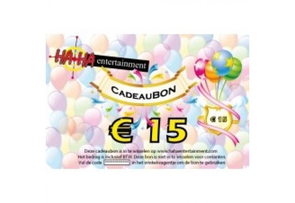 Cadeaubon ter waarde van ƒ?ª 15,00