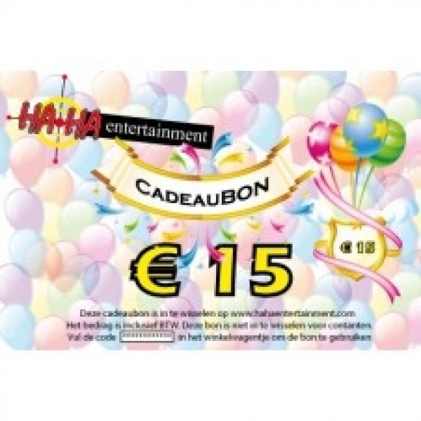 Cadeaubon ter waarde van ƒ?ª 15,00