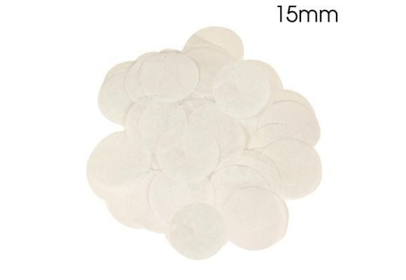 Confetti 15mm - White - 14gr Vlamwerend