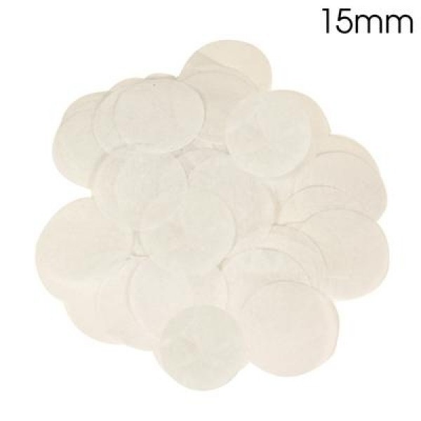 Confetti 15mm - White - 14gr Vlamwerend