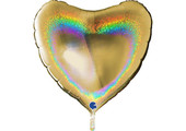 SALE > Heart - Glitter Holographic - Gold - 36"/91cm