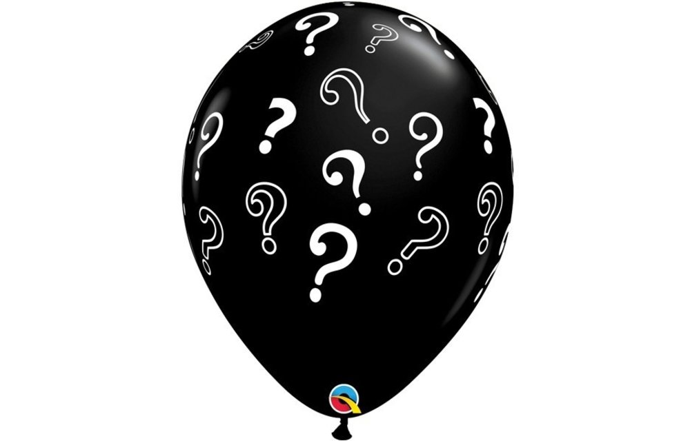 Qualatex 16 inch Question Marks - Black - 50 Stuks