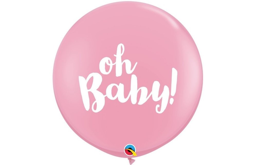 Qualatex 36 inch - Oh Baby! - Pink - 2 Stuks