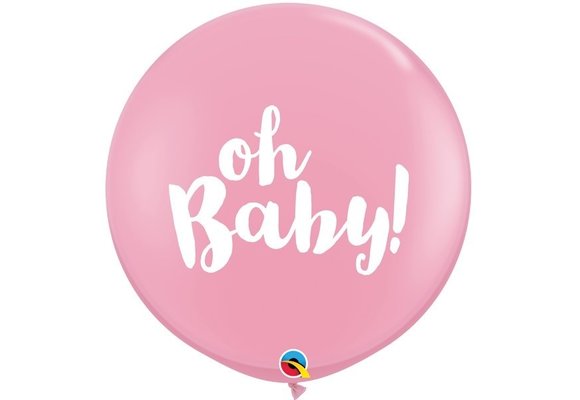 Qualatex 36 inch - Oh Baby! - Pink - 2 Stuks