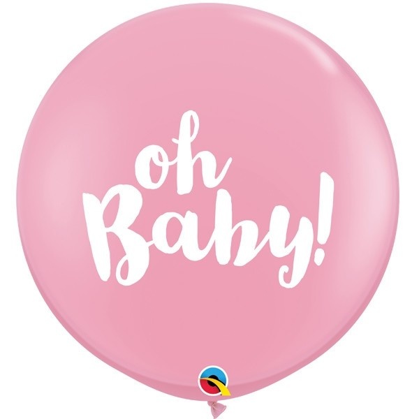 Qualatex 36 inch - Oh Baby! - Pink - 2 Pieces