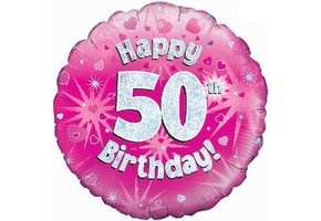 Birthday Pink Holographic - 50 - O45cm