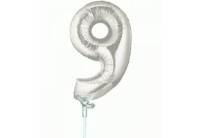 Cijfer 9 - Silver - 7 inch - 10 stuks