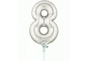 Cijfer 8 - Silver - 7 inch - 10 ct