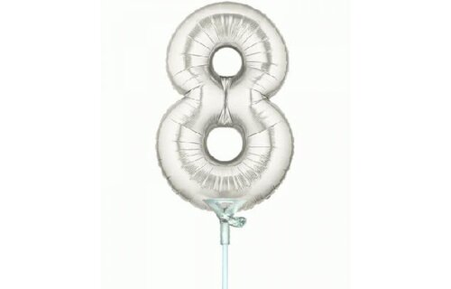 Cijfer 8 - Silver - 7 inch -10  ct