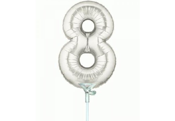 Cijfer 8 - Silver - 7 inch - 10 ct