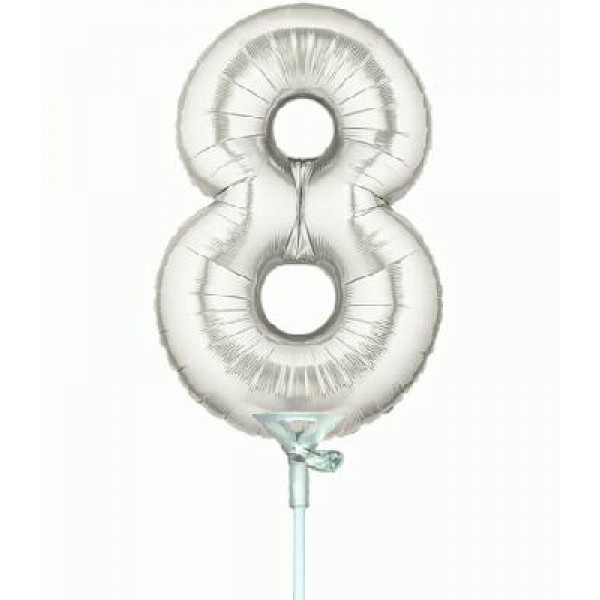 Cijfer 8 - Silver - 7 inch -10  ct