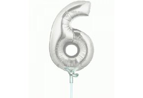 Cijfer 6 - Silver - 7 inch - 10 ct