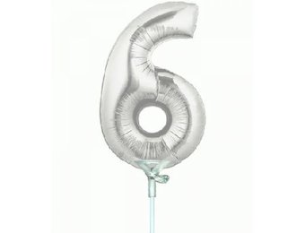 Cijfer 6 - Silver - 7 inch - 10 ct