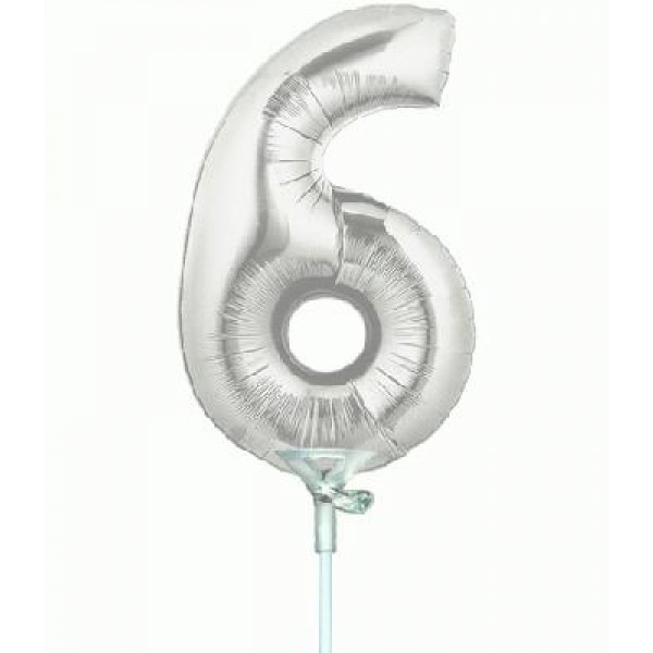 Cijfer 6 - Silver - 7 inch - 10 stuks