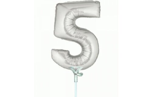 Cijfer 5 - Silver - 7 inch -10 ct