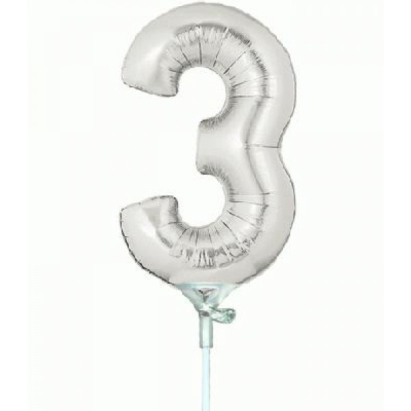 Cijfer 3 - Silver - 7 inch - 10 count