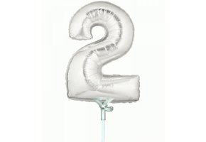 Cijfer 2 - Silver - 7 inch - 10 stuks