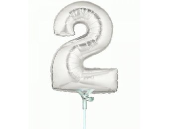 Cijfer 2 - Silver - 7 inch - 10 ct