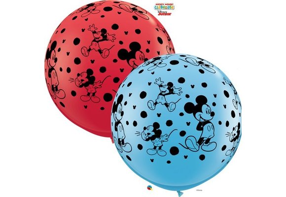 Qualatex 36 inch - Mickey Mouse - Red/Pale Blue - 2 Stuks