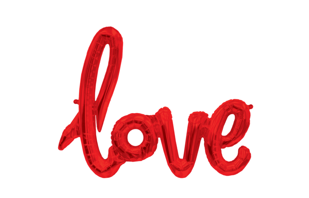 Woord - LOVE Script Red - airfilled - 40 inch - Anagram