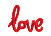 Woord - LOVE Script Red - airfilled -  40"/102cm