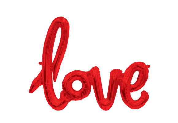 Woord - LOVE Script Red - airfilled - 40 inch