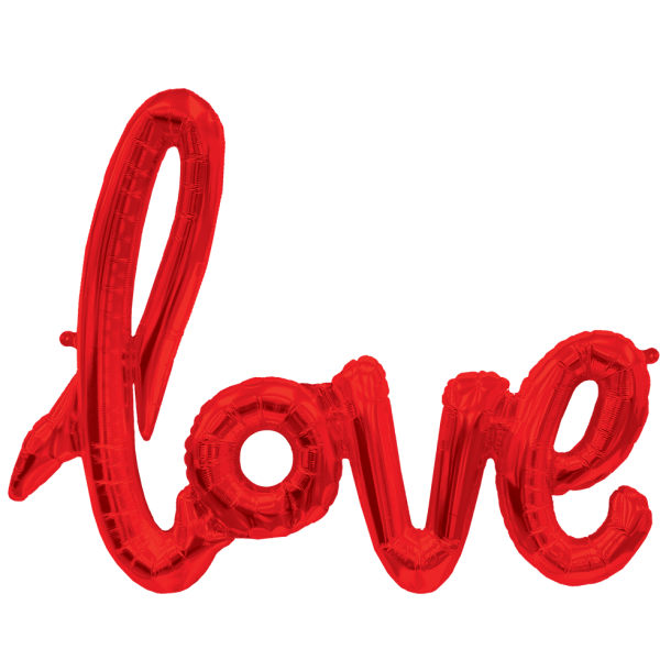 Woord - LOVE Script Red - airfilled -  40"/102cm