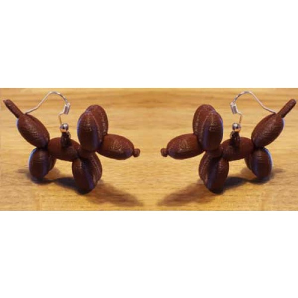 3D - Oorbellen Ballonhondje - 4,5cm