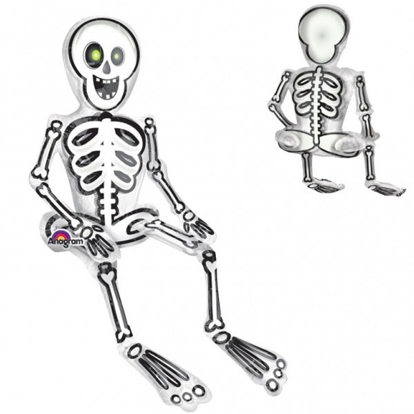 Sitting Skeleton Multi Balloon - A45cm x 66cm - SUPERSALE