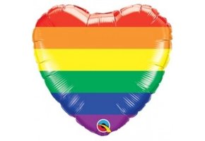 SALE > HEART - Rainbow Stripes - Q18"/45cm
