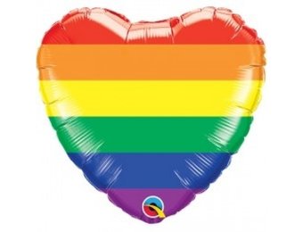HEART - Rainbow Stripes - Q18"/45cm