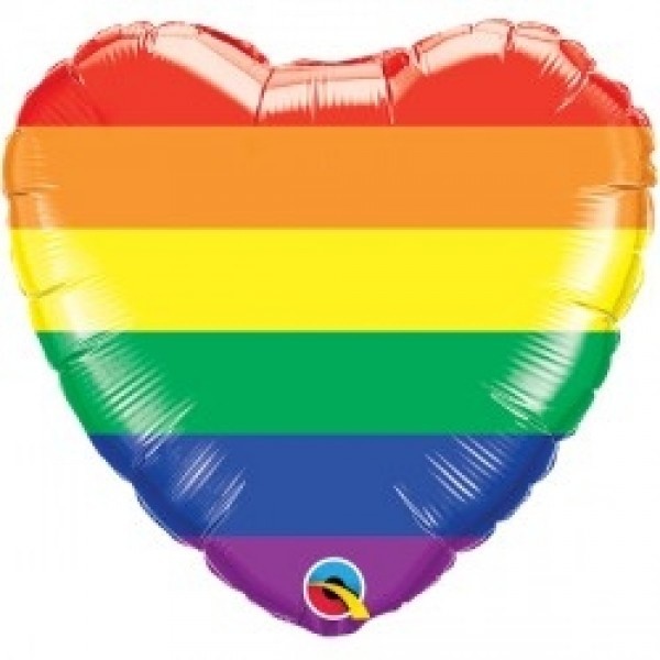 HEART - Rainbow Stripes - Q18"/45cm