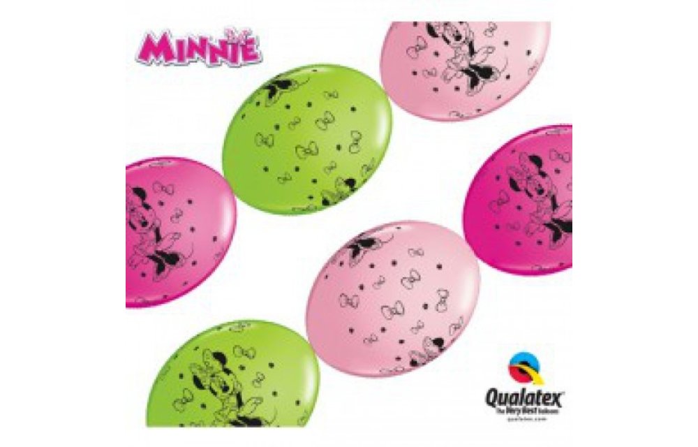 Qualatex 12 inch - Quicklink - Minie Mouse Pink/Wild Berry/ Limegreen - 50 count