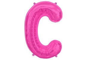 SALE> Letter Mini Magenta - C - 16"/40cm zelfsluitend