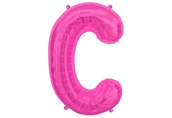 SALE> Letter Mini Magenta - C - 16"/40cm zelfsluitend
