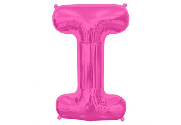 SALE> Letter Mini Magenta - I - 16"/40cm zelfsluitend