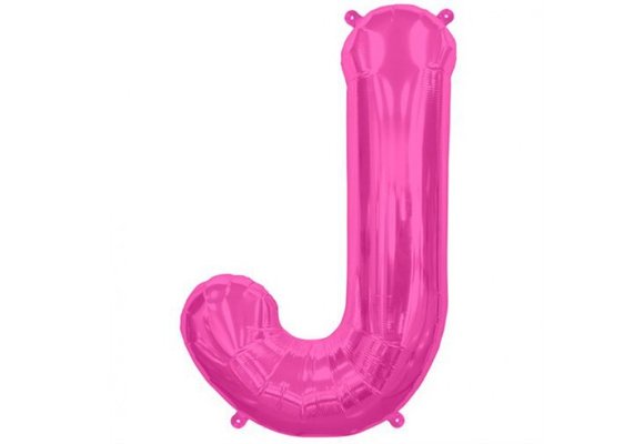 Letter Mini Magenta - J - 16"/40cm zelfsluitend