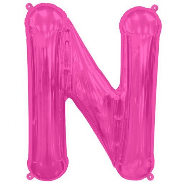 Letter Mini Magenta - N - 16"/40cm zelfsluitend