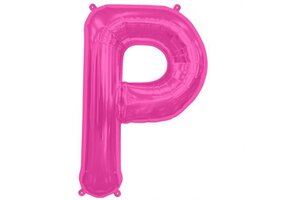 SALE> Letter Mini Magenta - P - 16"/40cm zelfsluitend