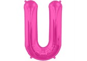 Letter Mini Magenta - U - 16"/40cm zelfsluitend