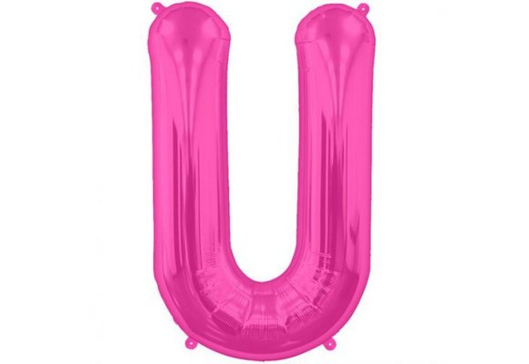 SALE> Letter Mini Magenta - U - 16"/40cm zelfsluitend